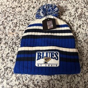 St. Louis Blues Cuffed Pom Knit Hat Beanie, NWT